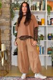 Tiby Funnel Neck Layering Top Leopard Camel